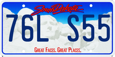 SD license plate 76LS55