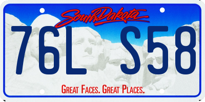 SD license plate 76LS58