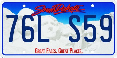 SD license plate 76LS59