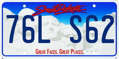 SD license plate 76LS62