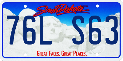 SD license plate 76LS63
