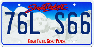 SD license plate 76LS66