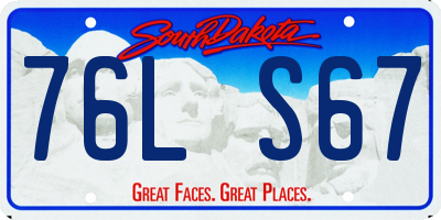 SD license plate 76LS67