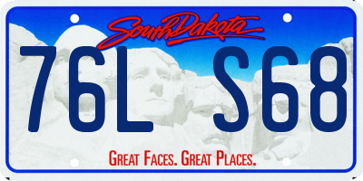 SD license plate 76LS68