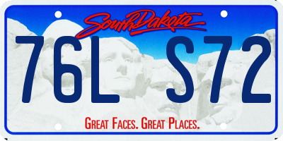 SD license plate 76LS72