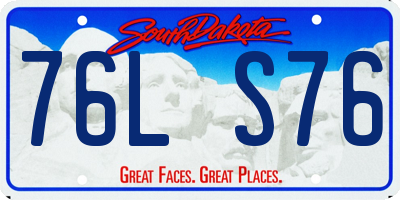 SD license plate 76LS76