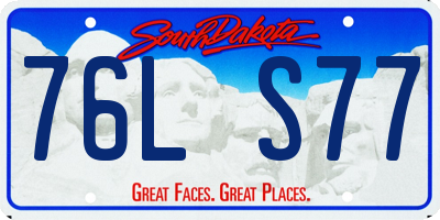 SD license plate 76LS77