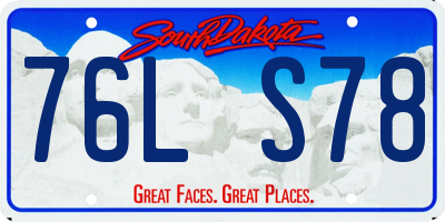 SD license plate 76LS78