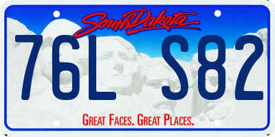 SD license plate 76LS82