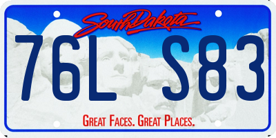 SD license plate 76LS83