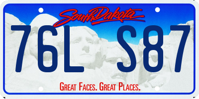 SD license plate 76LS87