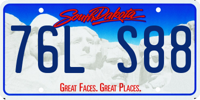 SD license plate 76LS88