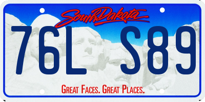SD license plate 76LS89