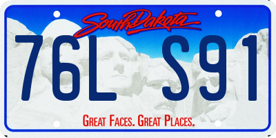 SD license plate 76LS91
