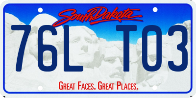 SD license plate 76LT03