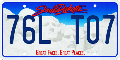 SD license plate 76LT07
