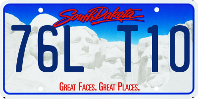SD license plate 76LT10