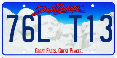 SD license plate 76LT13