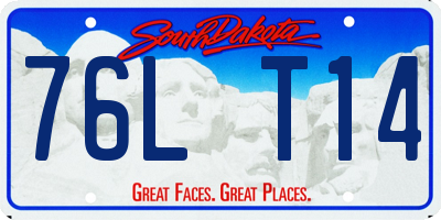 SD license plate 76LT14