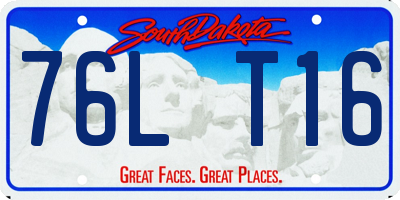 SD license plate 76LT16