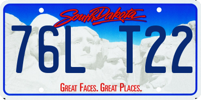 SD license plate 76LT22