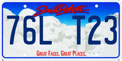 SD license plate 76LT23