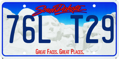 SD license plate 76LT29