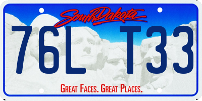 SD license plate 76LT33