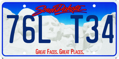 SD license plate 76LT34