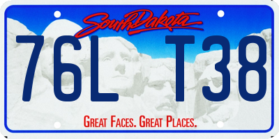 SD license plate 76LT38