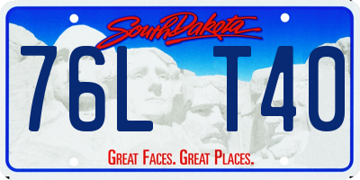 SD license plate 76LT40