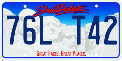 SD license plate 76LT42