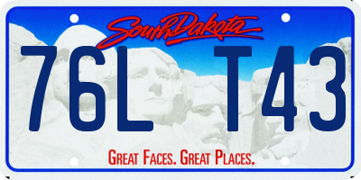 SD license plate 76LT43