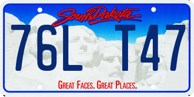 SD license plate 76LT47