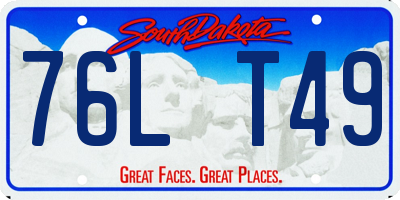 SD license plate 76LT49
