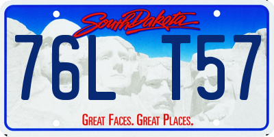 SD license plate 76LT57