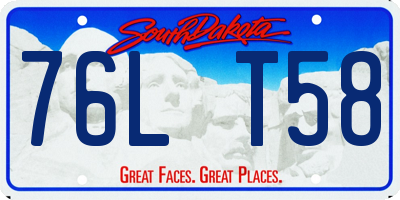 SD license plate 76LT58