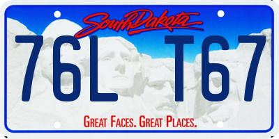 SD license plate 76LT67