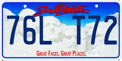 SD license plate 76LT72