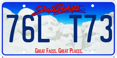 SD license plate 76LT73