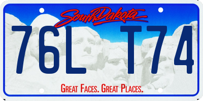 SD license plate 76LT74