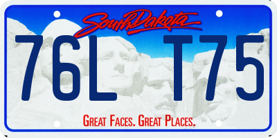 SD license plate 76LT75