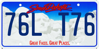 SD license plate 76LT76