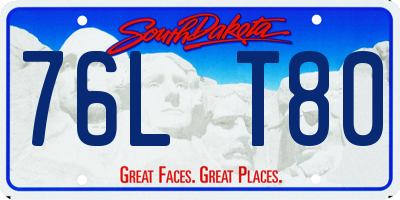 SD license plate 76LT80