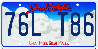 SD license plate 76LT86