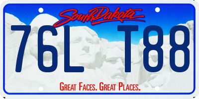 SD license plate 76LT88