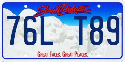 SD license plate 76LT89