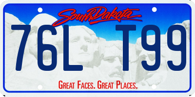 SD license plate 76LT99