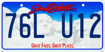 SD license plate 76LU12