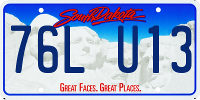SD license plate 76LU13